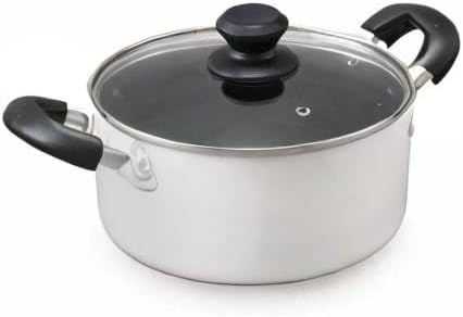 Iris Ohyama DIS-P20 Two-Handled Pot, 7.9 inches (20 cm), Pot with Lid, Gas Cook/Induction Compatible, Glass Lid, Diamond Coat, Long Lasting, Non-Stick, Easy Care, White