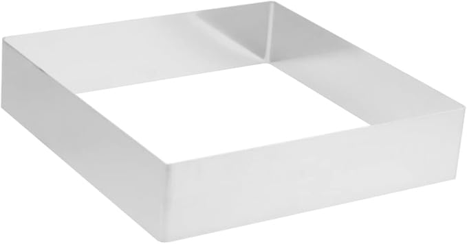 BESTonZON Square Cake Ring 8.66 Inch Stainless Steel Baking Mold for Mousse Pastry Cookie Dough Diy Dessert Cutter with Reusable Smooth Surface