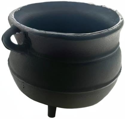 Black Painted Cast Iron Cauldron Size- 7 "D