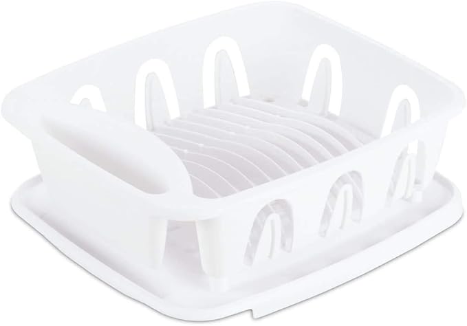 Sterilite Small 2-Piece Sink Set, White, 4-Pack