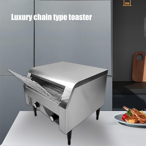 Commercial Conveyor Toaster Catering Conveyor Toaster Electric Bread Maker 150/300/450 Pieces/Hour Automatic Oven Intelligent Temperature Control (Silver 450)