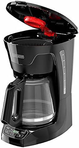 BLACK+DECKER CM1110B Programable 12-Cup Coffee Maker, Easy Pour, Non-Drip Carafe with Removable Filter Basket, Black