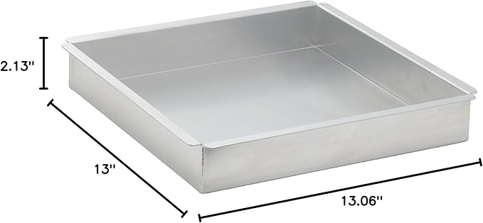 Winco 2-Inch Deep Aluminum Rectangular Cake Pan, 12-Inch by 12-Inch