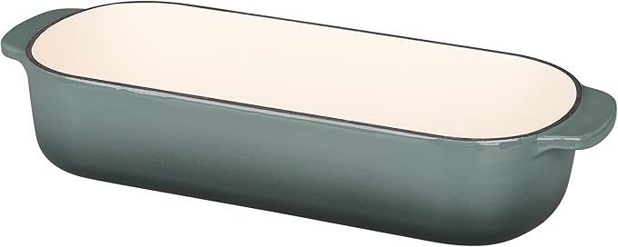 Enameled Cast Iron Loaf Pan with Lid, Bread pan, Dutch Oven Bread pan for Homemade Sourdough Bread Baking, 12.5x5.5 inch, 5qt, Slateblue