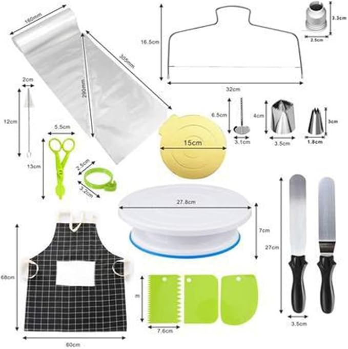 127 Piece Set Of Kitchen Baking Tools Cake Turntable Set, Flower Mouth Scraper And Baking Tray Set