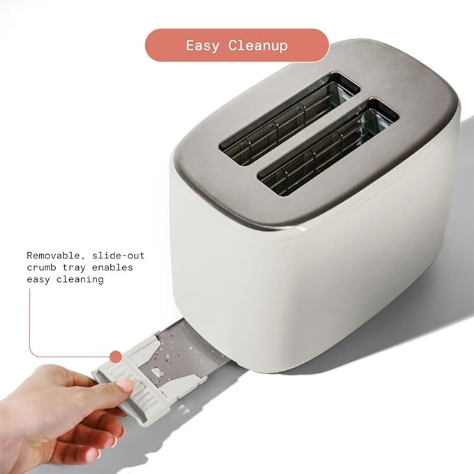 2- Bread Toaster, Touch-Activated Display, 7 Shade Settings, Bagel/Frozen/Reheat Presets by Drew Barrimoree. (white)