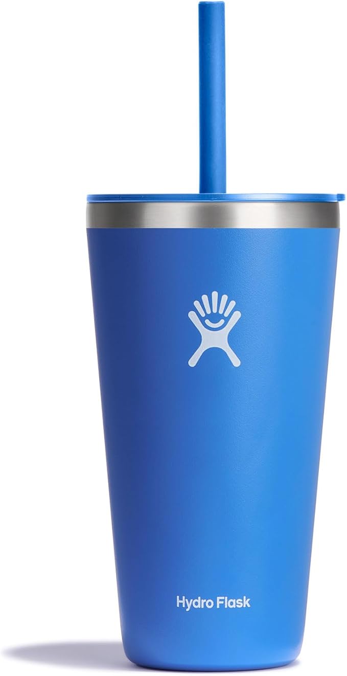 Hydro Flask All Around Tumbler Straw Lid, Insulated Travel Mug, Stainless Steel Coffee Cup 28 Oz Cascade
