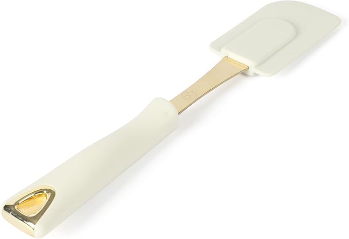 Martha Stewart Lockton 5-Piece Kitchen Tool Set – Stainless Steel & Nylon Cooking Utensils with Linen Handles and Gold Accents, Durable Heat-Resistant Kitchen Gadgets