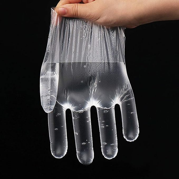 HLIN 6000 Pcs Plastic Food Prep Gloves - Disposable, Transparent for Food Service