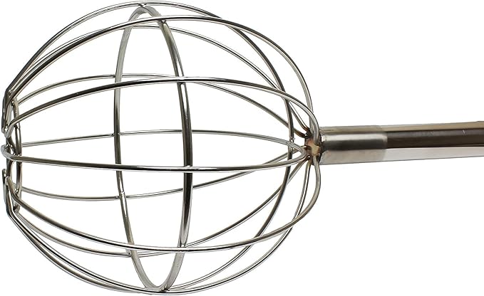 Soro Essentials- 48” Stainless Steel Kettle Whip- 8" Diameter Ball Head Whisk for Cooking Beating Blending Stirring Ingredients Mixing Sauces Baking Tools for Cake Bread Pizza Pastry Biscuits
