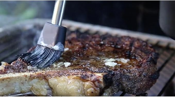 Outset Basting Pot and Brush, Cast Iron Pan and Sauce Brush