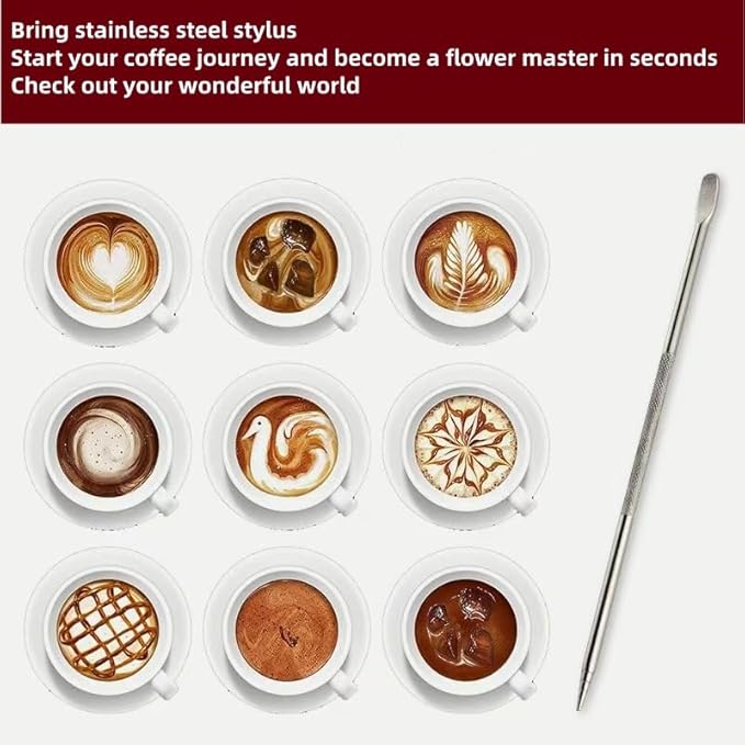 22 PCS Espresso Accessories Kit,53mm Coffee Tamper Set ,Barista Kit - with Frothing Pitcher WDT Tool Stirrer Tamper Mat Coffee Stencils Latte Art Pen Fits for54mm Portafilters