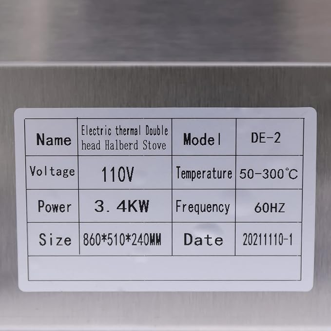16" Commercial Electric Crepe Maker Pancake Baking Machine Non-Stick Electric Crepe Pan Single Hotplate Adjustable Temperature 50-300℃(122-572℉) with Batter Spreader for Tortilla, 110V