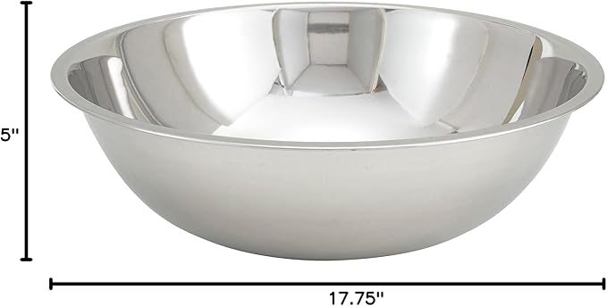 Winco 16 Quart Heavy-Duty Stainless Steel Mixing Bowl