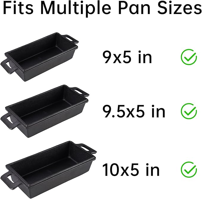NiHome Cast Iron Bread Pan Set with Lid, 2 Loaf Pans + 2 Silicone Mats + Bread Lame, Heavy-Duty Cast Iron for Even Heat & Crisp Crust, Dual-Pan Design for Covered or Open Baking, Dishwasher-Safe Mats