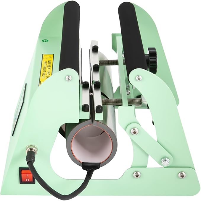 Tumbler Heat Press Machine, 110V 40Oz Mug Press Sublimation Machine with Temp and Time Adjustable - Double Cup Mats for Ceramic Mugs, Glass Cans Car Cups (Light Green)