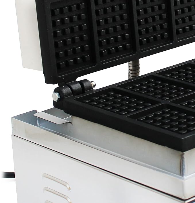 Commercial Non-Stick 110V Electric 10-Slice Waffle Maker Baking Machine, Non-Stick Commercial Electric Waffle Maker, Electric Indoor Waffle Maker Bread Maker with Non-Stick Cast Iron Pan