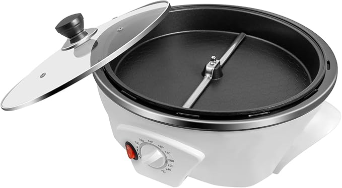 Coffee Bean Baking Machine, 110V Electric Coffee Roaster with Timer, 800W Adjustable Temperature Household Coffee Bean Roasting Baking Machine 1.1 Lbs Coffee Roasting Tool for Peanuts, Soybeans, Beans