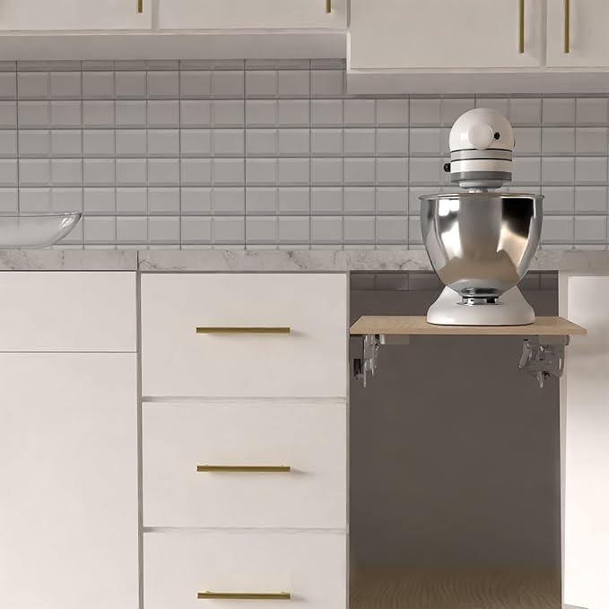 Life Finds Kitchen Appliance Lifting Brackets, Spring Loaded Lift Assist for Mixers, Blenders, and More, Shelf Not Included, LF-KAL01