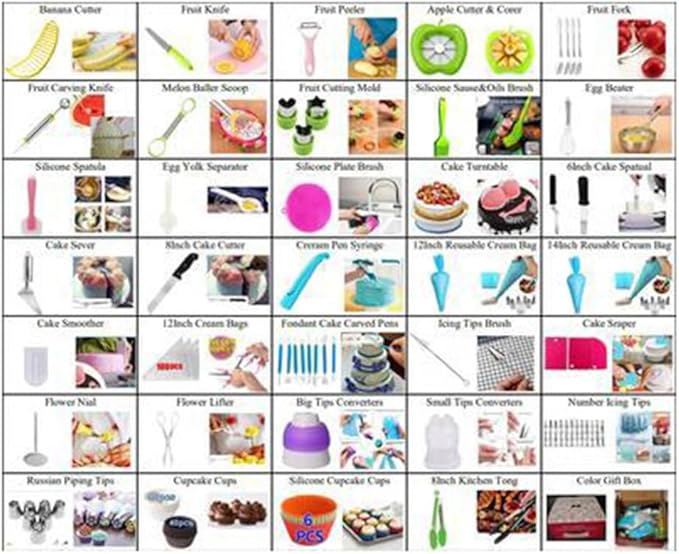 287 Piece Cake Baking Tool Set Cake Turntable Set Combination Flower Mouth Carving Pen