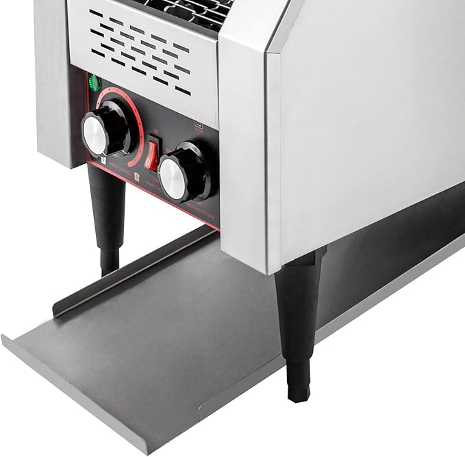 150/450 Slices/Hour Commercial Conveyor Toaster, Stainless Steel Heavy Duty Industrial Bread Baking Machine w/ 3 Ring Heating Tubes for Baking Sliced Bread, Toast (1300W(TT-150))