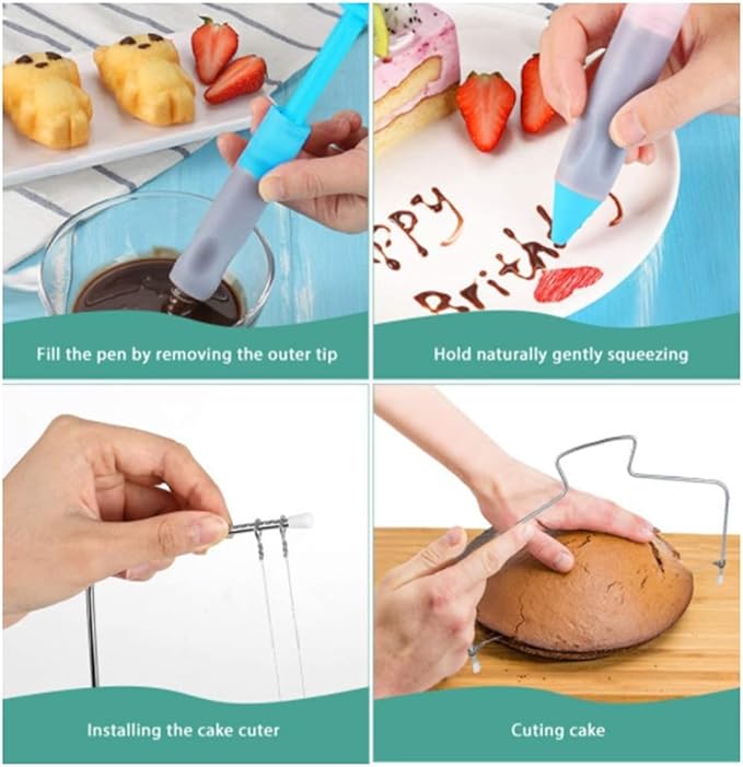 150 Piece Cake Baking Tool Set Cake Turntable Set Extruder Spatula Baking Tool Set