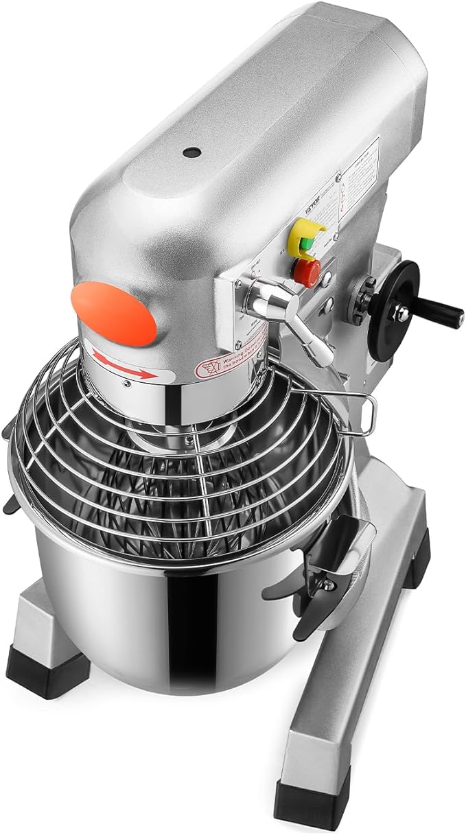 Happybuy 20Qt Commercial Food Mixer with Timing Function, Commercial Mixer 1100W Stainless Steel Bowl Heavy Duty Electric Food Mixer Commercial with 3 Speeds Adjustable, Perfect for Bakery Pizzeria