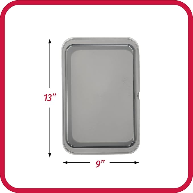 GoodCook Set of 2 Nonstick Steel 13" x 9" Cake Baking Pans with Covers,Gray,(Pack of 6)