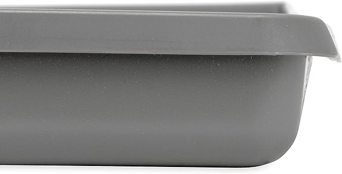 Camco Low Profile Washing Machine Drain Pan with PVC Fitting, 29 inch x 33 inch ID and 31 inch x 35 inch OD - Protects Your Floors from Washing Machine Leaks - Easy to Use - Pewter - 20788