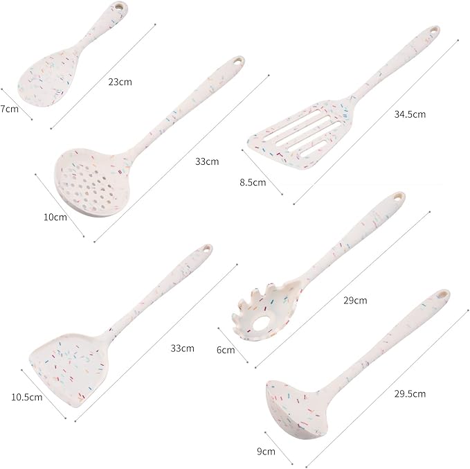6 Pcs Silicone Kitchen Utensils Set, Silicone Cooking Utensils, Heat Resistant Kitchen Cooking Utensils Set,High Heat Resistant to 480°F, Hygienic One Piece Design, (Red)