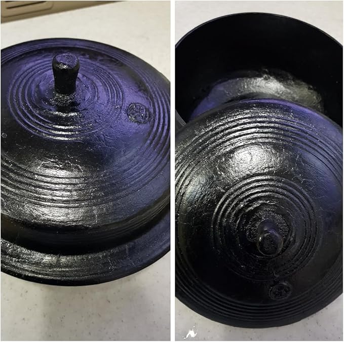 Handmade Korean traditional thick cast iron pot Rice Gamasot Ceramic Cauldron for various dishes 6.3" (16cm) Made in Korea for 2 People