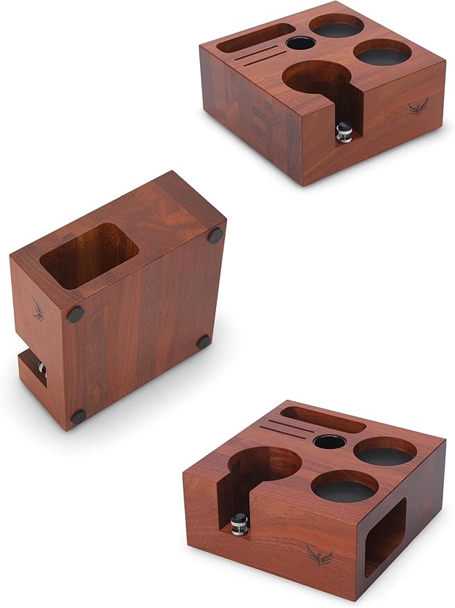 54mm Espresso Tamping Station For Breville Espresso Machine Accessories Rosewood Tamper Stand & Portafilter Holder
