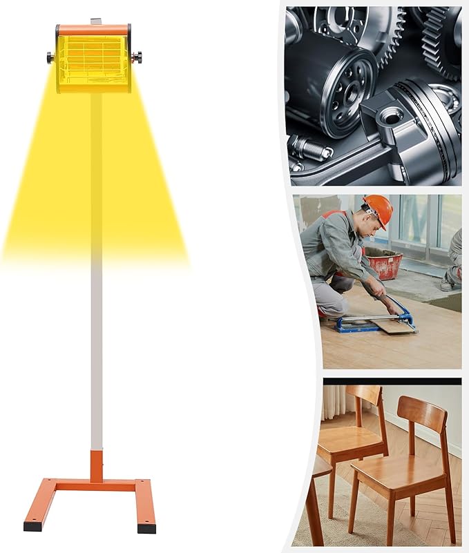 Paint Curing Baking Lamp 800W Short Wave Infrared Paint Drying Lamp 110V Paint Drying Machine Baking Infrared Paint Curing Lamp Modern Floor Mount Paint Lamp for Color Repair