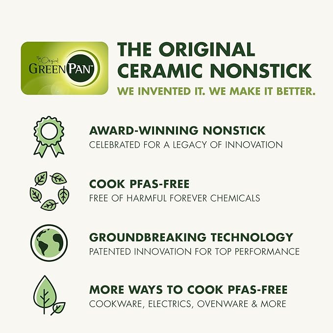 GreenPan Premiere Ovenware Healthy Ceramic Nonstick 18" x 13" Half Rectangular Baking Pan, PFAS-Free, Warp-Free Bakeware, Durable Quick Heating Tray, Oven Safe to 600F, Dishwasher Safe, Gray