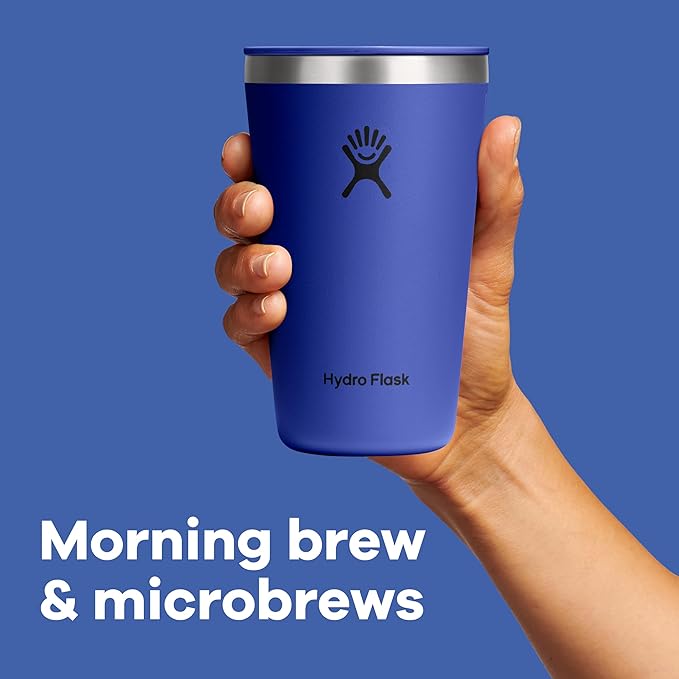 Hydro Flask All Around Tumbler Press-In Lid, Insulated Travel Mug, Stainless Steel Coffee Cup 20 Oz Harbor Blue