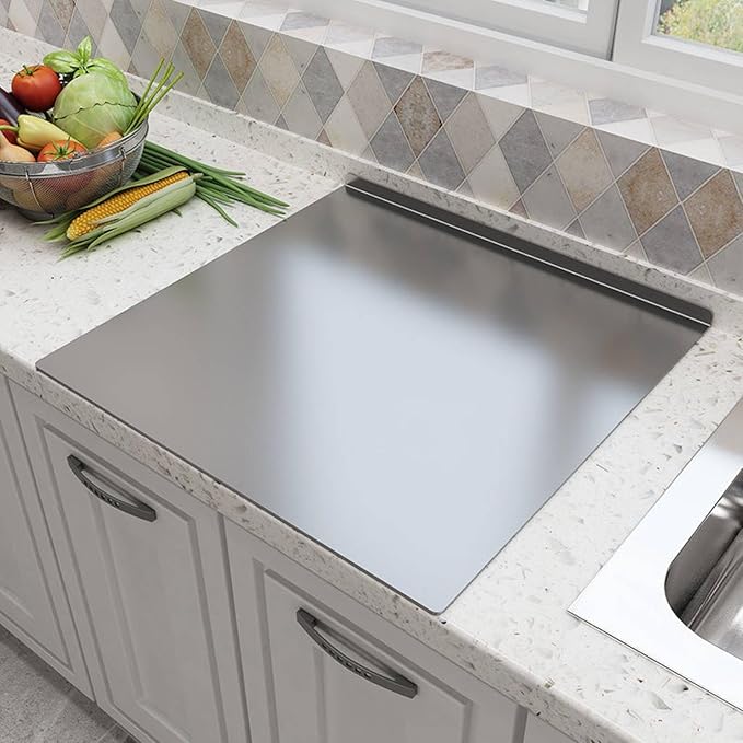 Stainless Steel Cutting Boards for The Kitchen, Suitable for Meat, Fruits, Vegetables, Bread, and Baking Large-sized Cutting Boards (50 x 40cm/19.7 x 15.7 in)