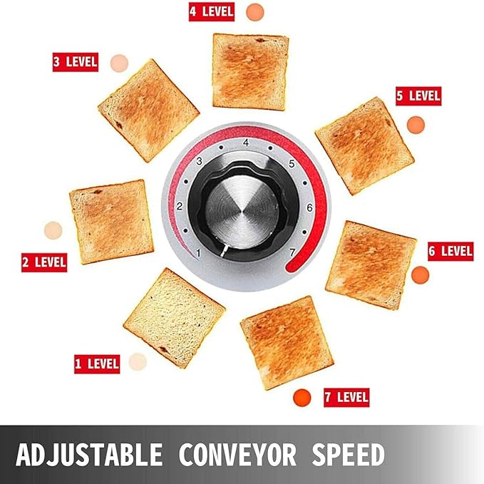 Electric Bread Machine,Commercial Conveyor Toaster,Automatic Toaster Oven,Multipurpose Bread Toasting Machine,150/300/450 PCS/H,with Intelligent Temperature Control,150