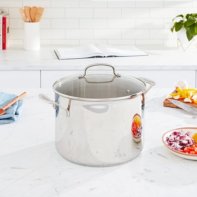 Cuisinart 76610-26G Chef's Classic 10-Quart Stockpot with Glass Cover,Brushed Stainless