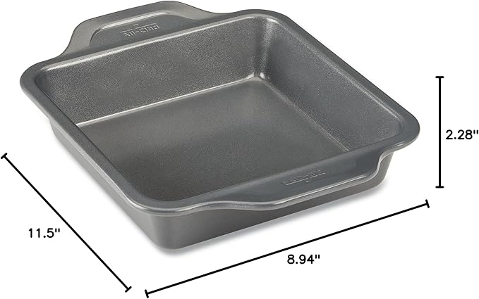 All-Clad Pro-Release Nonstick Square Baking Pan 8x8 Inch Oven Safe 450F Half Sheet, Cookie Sheet, Muffin Pan, Cooling & Baking Rack, Round Cake Pan, Loaf Pan, Baking Pan Grey