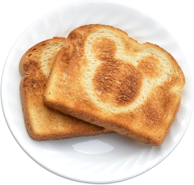 Disney Mickey Mouse 2 Slice Toaster by Select Brands - Disney Toaster for Breakfast Toast & Sandwich Bread - Kitchen Essential with Browning Control - Self-Centering Slots & High Rise Toast Lift