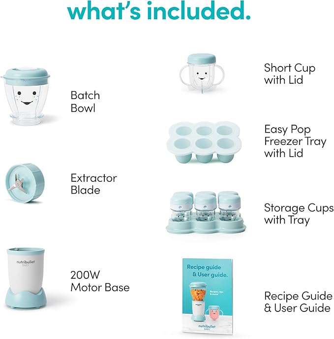 NutriBullet NBY-50100 Baby Complete Food-Making System,32-Oz,White,Blue,Clear,(Pack of 2)