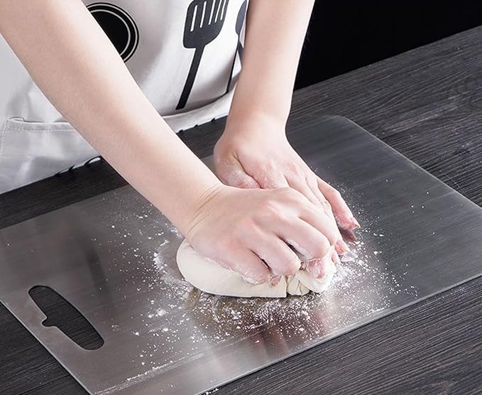 Titanium Cutting Board, New Upgrade Pure Titanium Cutting Boards for Kitchen,Food Grade 316 Stainless Steel Cutting Board,Double sided Dishwasher Safe 15.3x11inch