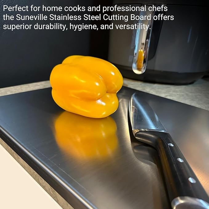 Stainless Steel Cutting Boards for Kitchen - Food-Grade 304 - Suitable for Meat, Fruits, Veggies, & Bread- Large-sized Chopping Boards with Lip - 11.81x15.75 in