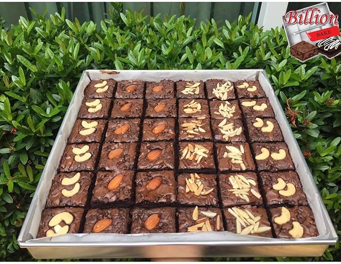 Brownie Cutter Stainless 100% 8,9,10,11,12 Inch Heavy duty Baking Pan or Slicer Ensures Perfect Crispy Edges baking pan Bakeware for Oven Baking Bakeware Cake portion cutter (12x12" Bekery Pan)