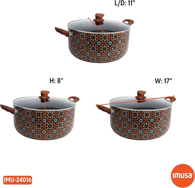 IMUSA 10Qt Talavera Dutch Oven w/Blk