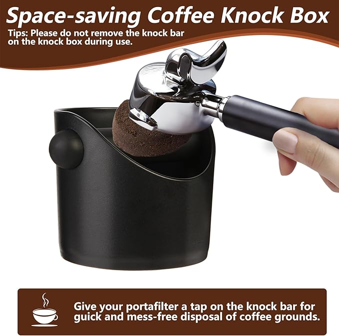 Espresso Accessories,6 PCS Espresso Machine Accessories Kit,Coffee Tamper Tools Set with Espresso Tamper,Coffee Tamping Mat,WDT Distribution Tool,Knock Box,Dosing Funnel and Puck Screen(54mm)