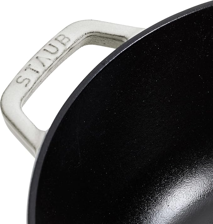 Staub Cast Iron Essential French Oven, Dutch Oven, 5-quart, serves 5-6, Made in France - White Truffle
