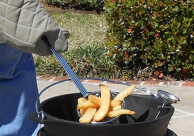 King Kooker CIFFB 6-Quart Cast-Iron Dutch Oven with Aluminum Lid and Basket