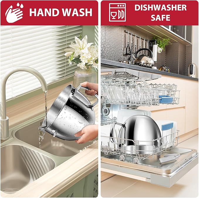 7QT Stainless Steel Mixer Bowl for Kitchenaid Stand Mixers, Kitchen Aid Mixing Bowl for 7QT Lift Mixer with Handle, Compatible with KSM70SKXXBK, Dishwasher safe.