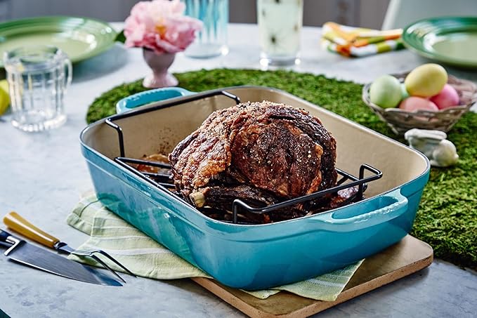 Le Creuset Enameled Cast Iron Signature Rectangular Roaster, 5.25 qt. (11.7" x 16.8"), Marseille